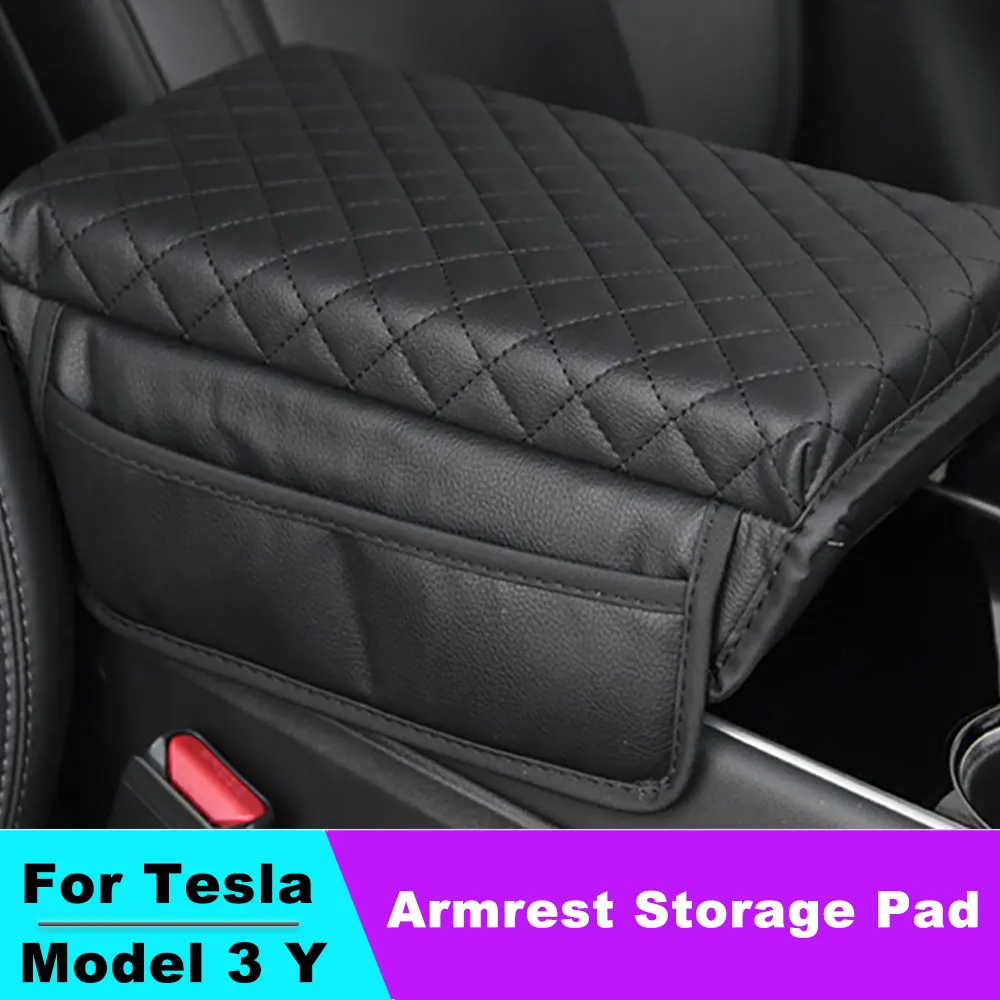 Console Cover Armrest Cushion For Tesla Model 3 Model Y Scratch Resistant Faux Leather Center Console Protector Accessory