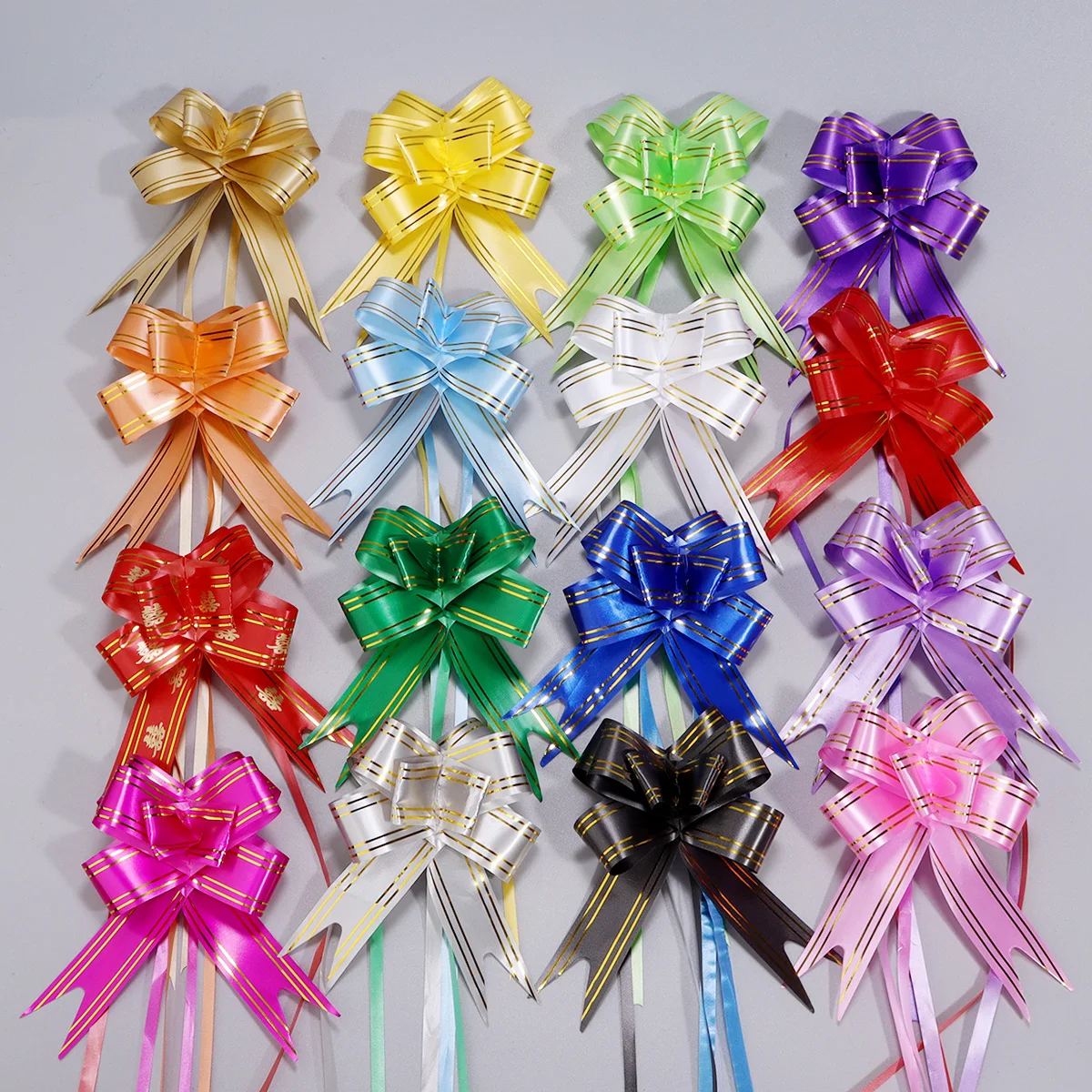 20pcs Party Hochzeit Weihnachtsbaum hängend dekorierte Band Bogen Tasche Geschenkverpackung & Dekorieren Bogen Knoten Band Schmetterling Ziehen Bogen