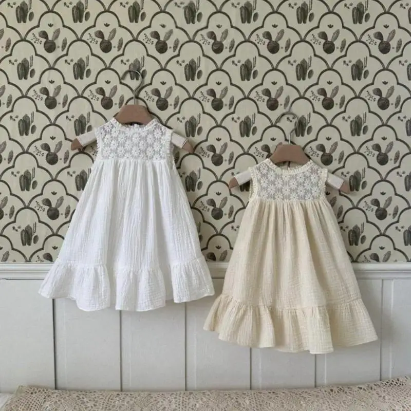 2026 Summer New Baby Sleeveless Bodysuit Infant Girl Sweet Lace Jumpsuit Thin Breathable Newborn Cotton Clothes 0-24M