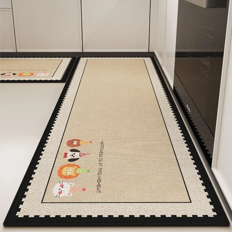 VIKAMA Cute Sausage Dog Kitchen Mat, Oil Resistant Non Slip Splash Proof Cushioned Floor Mat for Sink and Stove Area Decor