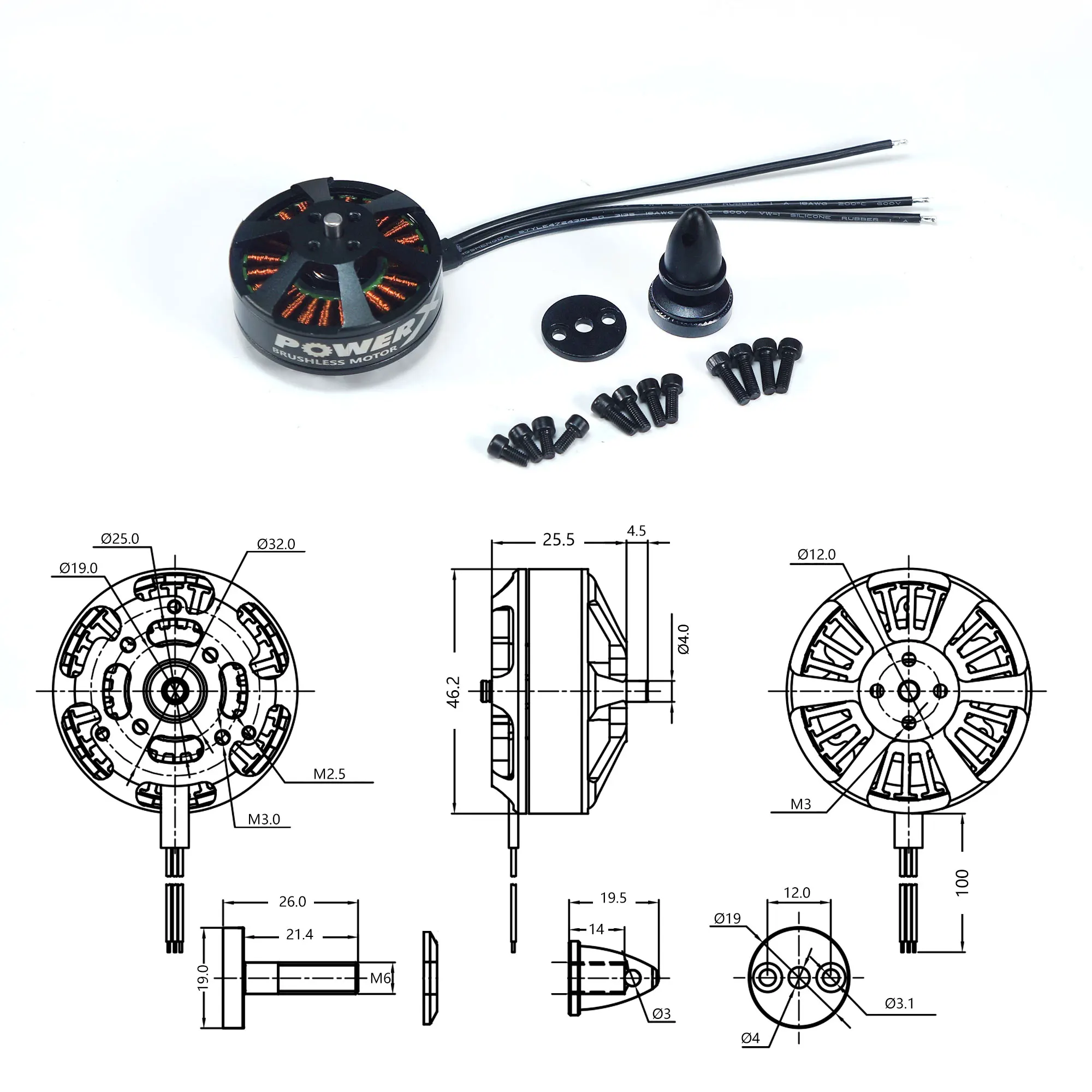 DW Hobby RC Drone Motore Brushless MC4108 480KV 600KV 110g Ad Alta Potenza per Multicopter Quadcopter - Attrezzatura per l'aviazione di Grado Hobby