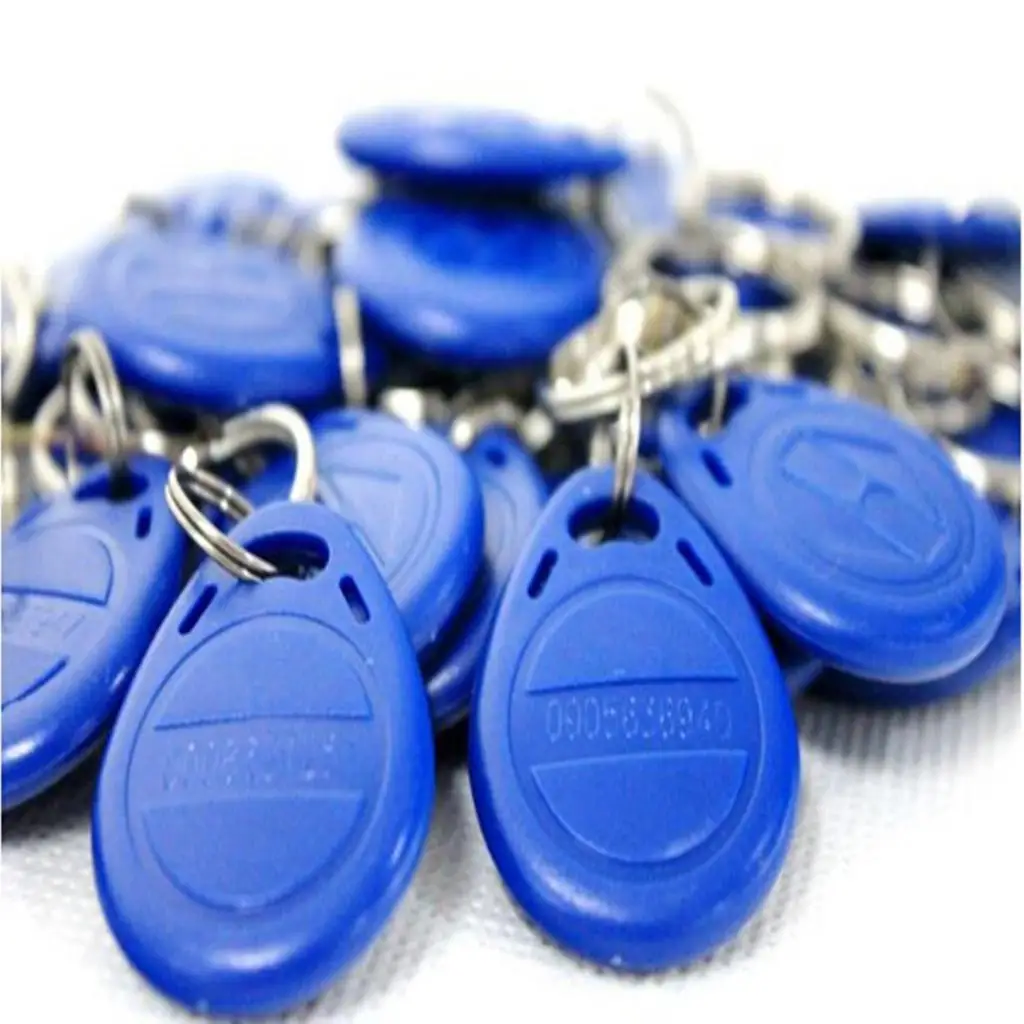 

RFID Access Control Keyfob Blue Plastic ID Tag Waterproof Keychain for Card Payment Security