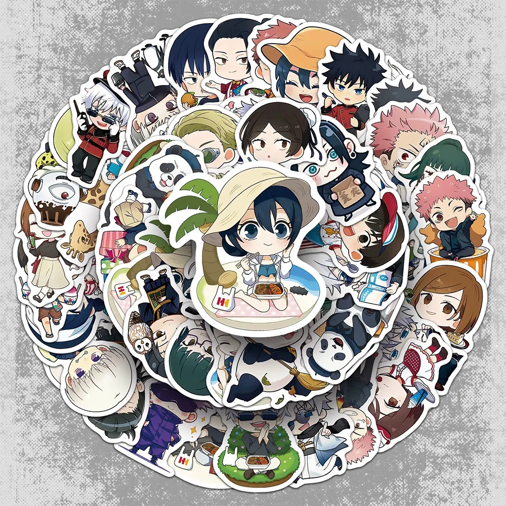 10/30/50pcs 재미 있은 만화 귀여운 Jujutsu Kaisen 애니메이션 스티커 Kawaii 데칼 DIY 수하물 전화 헬멧 자동차 클래식 장난감 스티커 선물