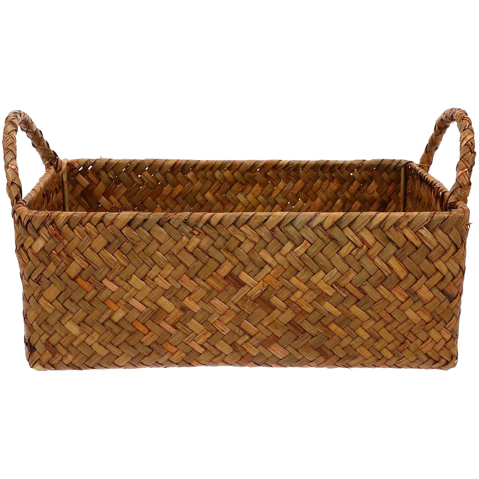 

Portable Rattan Woven Storage Basket With Handle Large Capacity Multi- Kitchen Organizer Sundries Holder Desktop