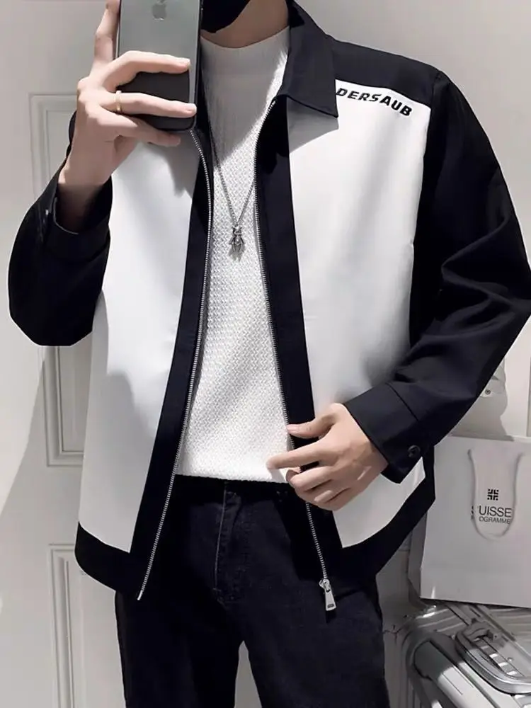 Men's New Trendy Brand Puff and Handsome Street Explosion Jacket with Collar and Zipper Placket