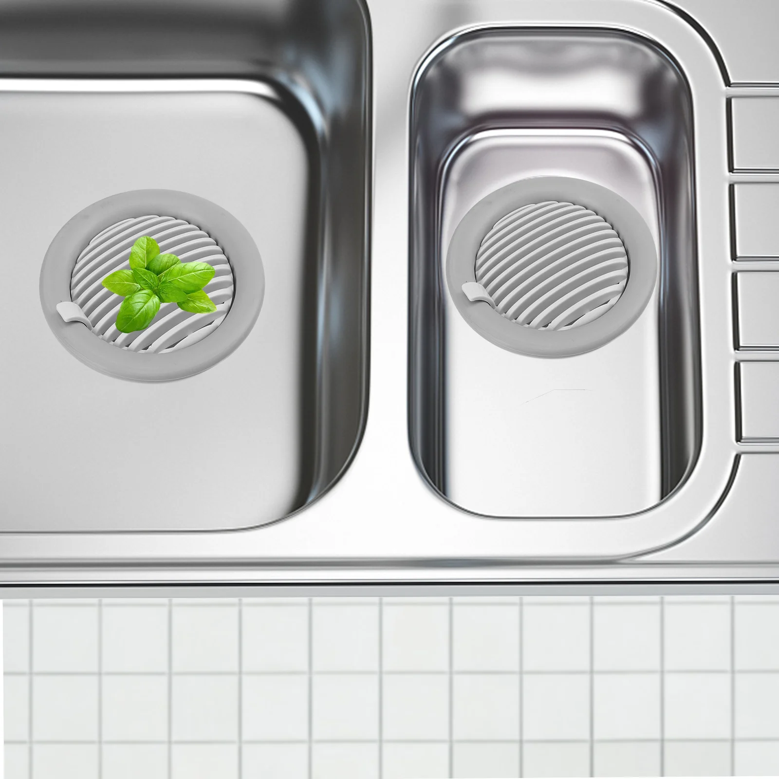 

2pcs Anti-Odor Floor Drain Cover Tpr Pp 360° Drainage Hair Trap For Kitchen Sink Bathroom Sewer Filter Strainer