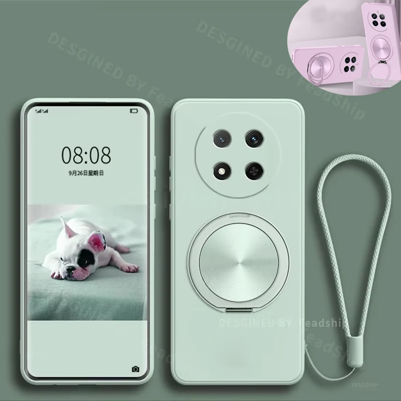 Capa de telefone para honor magic 7 pro lite magic7 capa de silicone protetora capa macia suporte magnético com protetor de tela