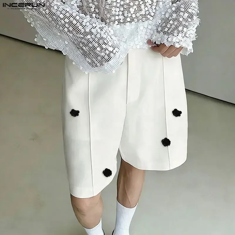 

INCERUN Men Shorts Flower Patchwork Button Joggers Casual Men Bottoms Streetwear Summer 2026 Fashion Leisure Male Shorts S-5XL