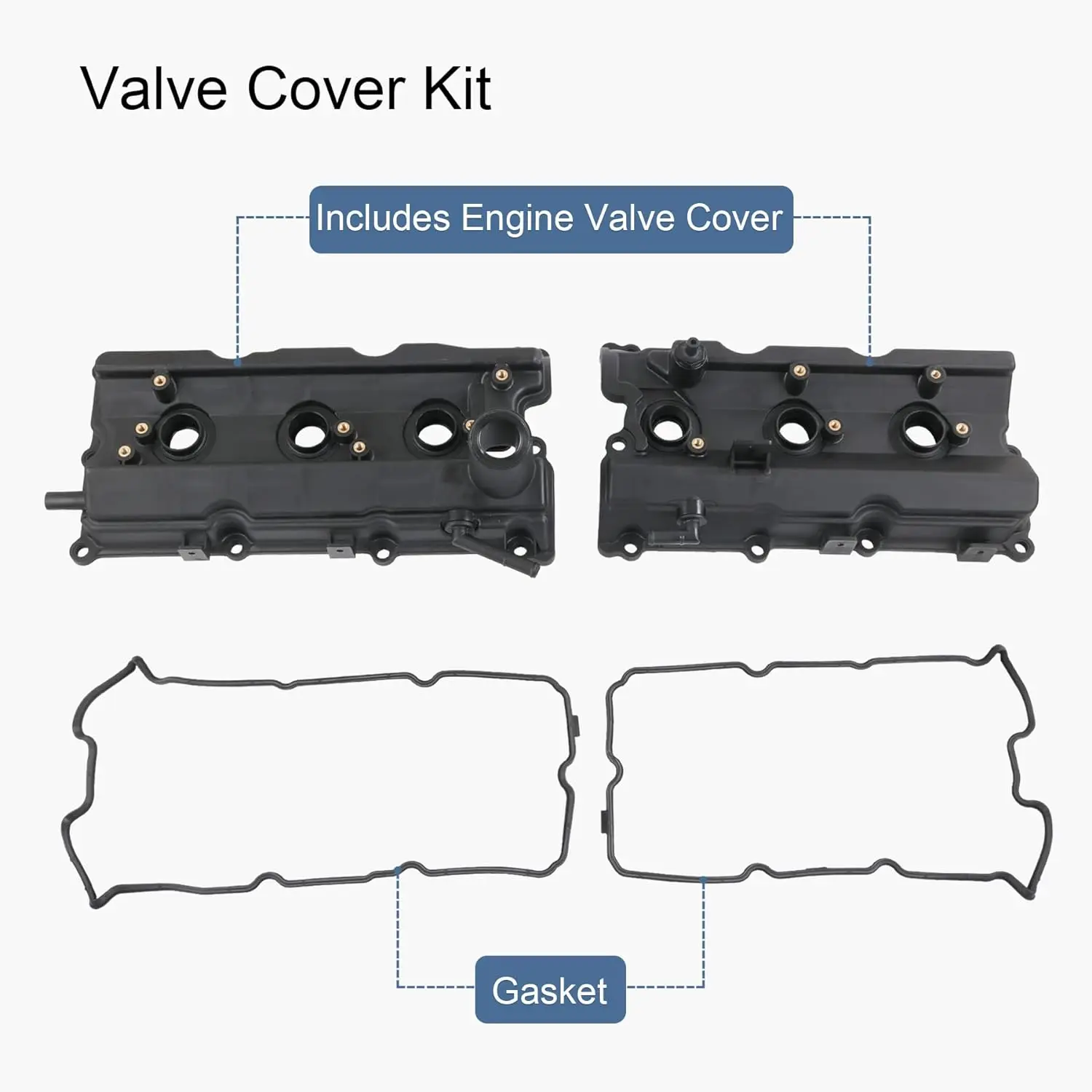 New Left & Right Engine Valve Covers Replacement For 350Z 2003-2006 G35 V6 3.5L VQ35DE Replaces 13264-AM610, 13264-AM600