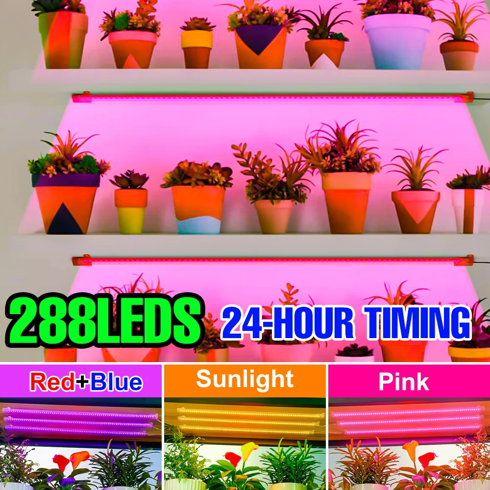 

USB 5V LED Full Spectrum Grow Light Strip Indoor Flower Seedling Potted Plants Cultivation Lamp Dimmable With Timing Auto On/Off