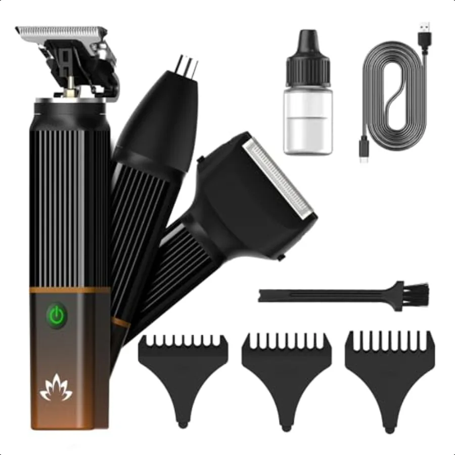 

3 in 1 Beard Trimmer Men Set Rechargeable Nose Hair Trimmer Electric Shaver for Mustache Nose Body Face Grooming Gifts for Men