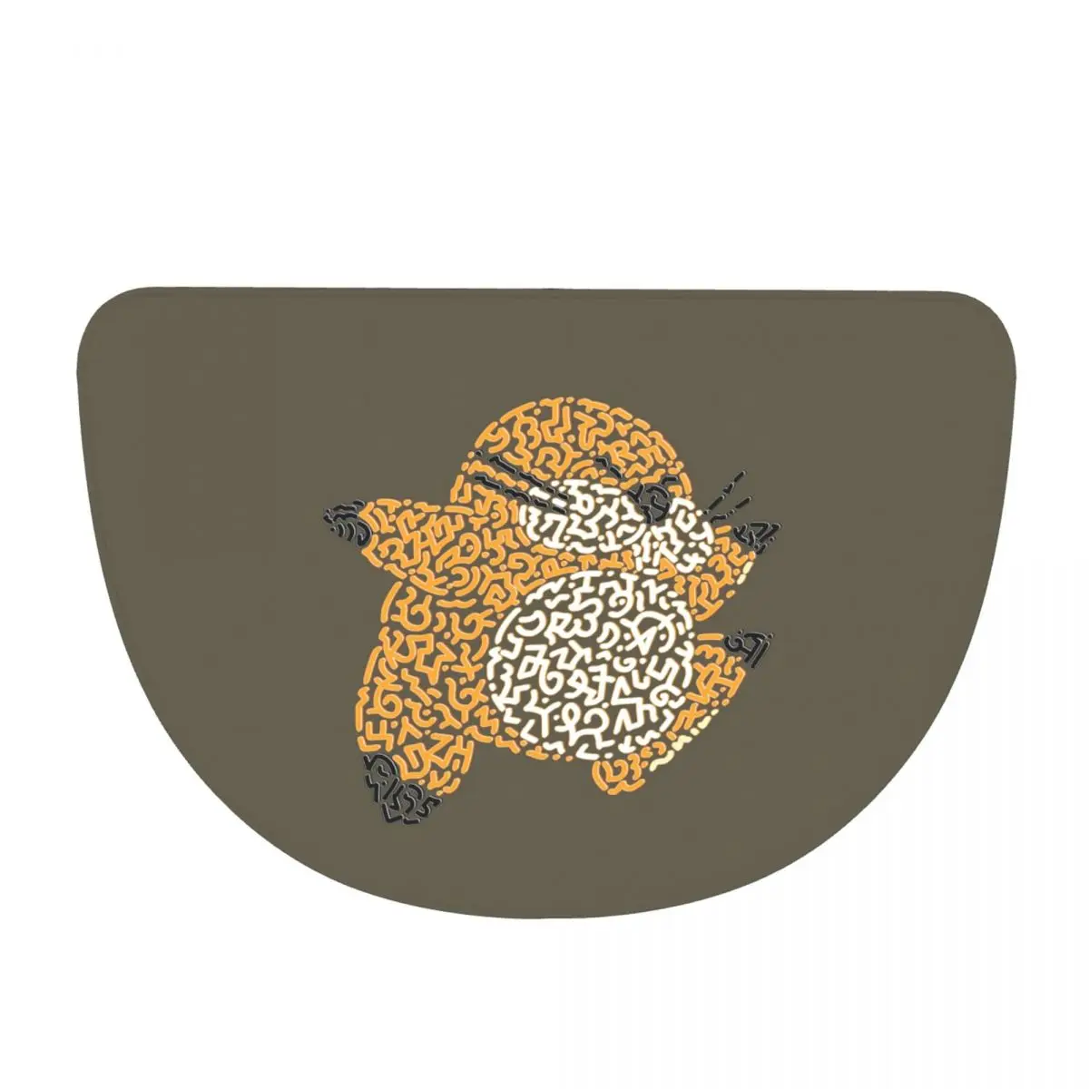 Monty Mole Soft Flannel Half Round Doormat Non Slip Bathroom Mat Absorbent Floor Carpet for Garage