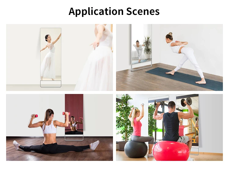 HUSHIDA Summer Popular Magic Mirror 32 43 55 Inch Gym Workout Intelligent Smart Interactive Mirror Fitness
