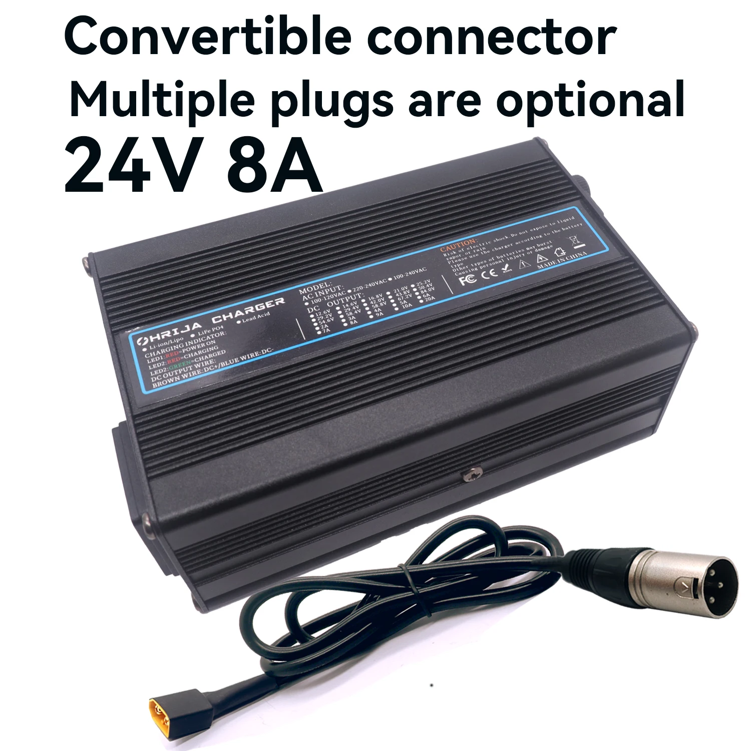 

Быстрое зарядное устройство с алюминиевым корпусом 24 В, 8 А. Специально разработанное для 2-струнных свинцово-кислотных аккумуляторов с вентилятором и съемным разъемом.