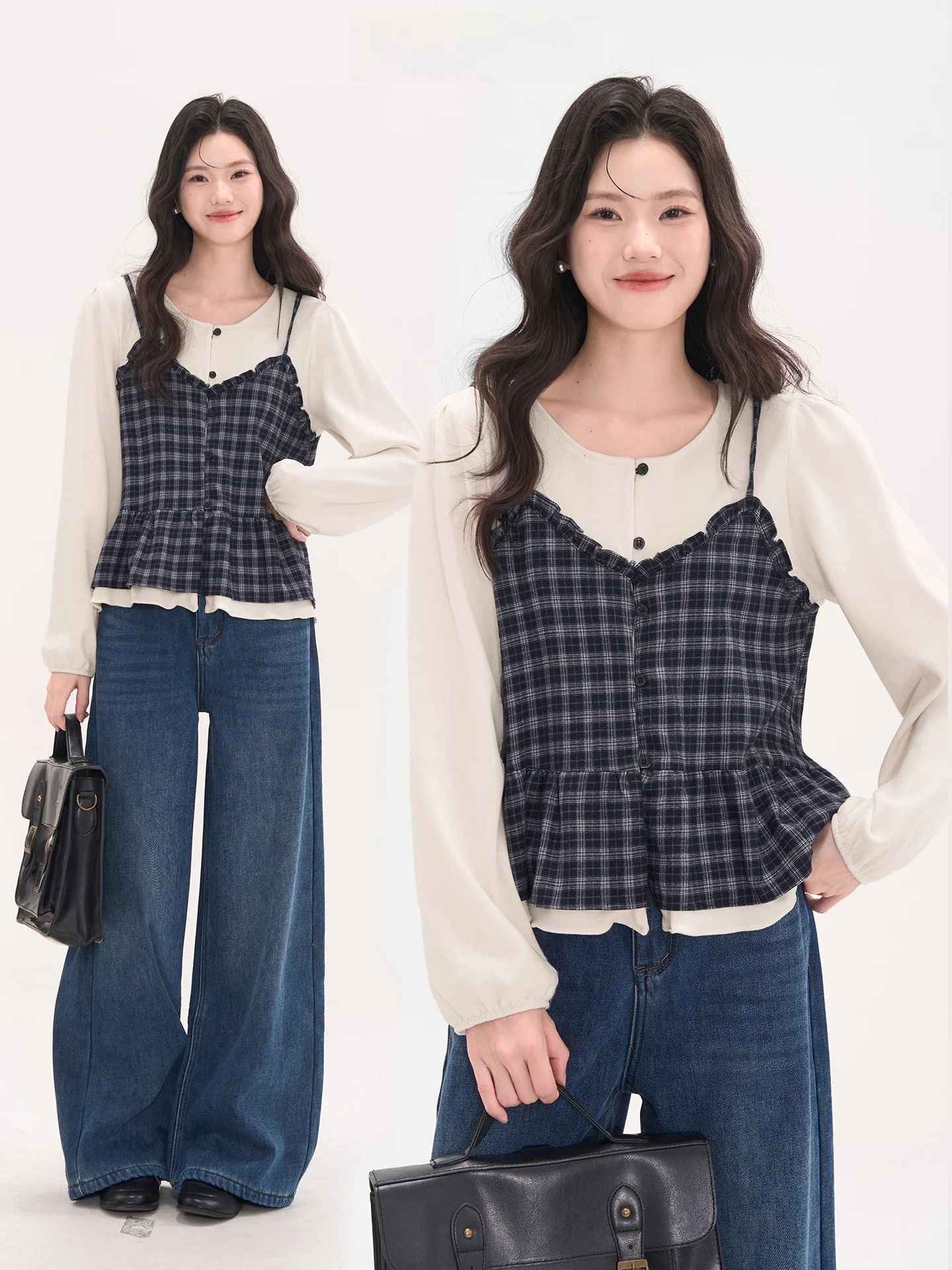 

Женский модный топ в стиле пэчворк с цветочным принтом, вельветовой текстурой и круглым вырезом, в стиле «флорал филд», с длинными рукавами...