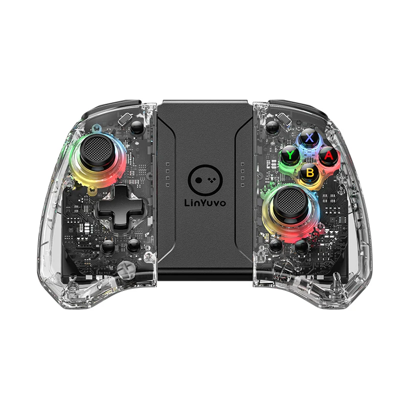 hot KS41 RGB Colorful Transparen For Switch Bluetooth Controller Wireless Joypad Gamepad Joystick Support Vibration Six-axis