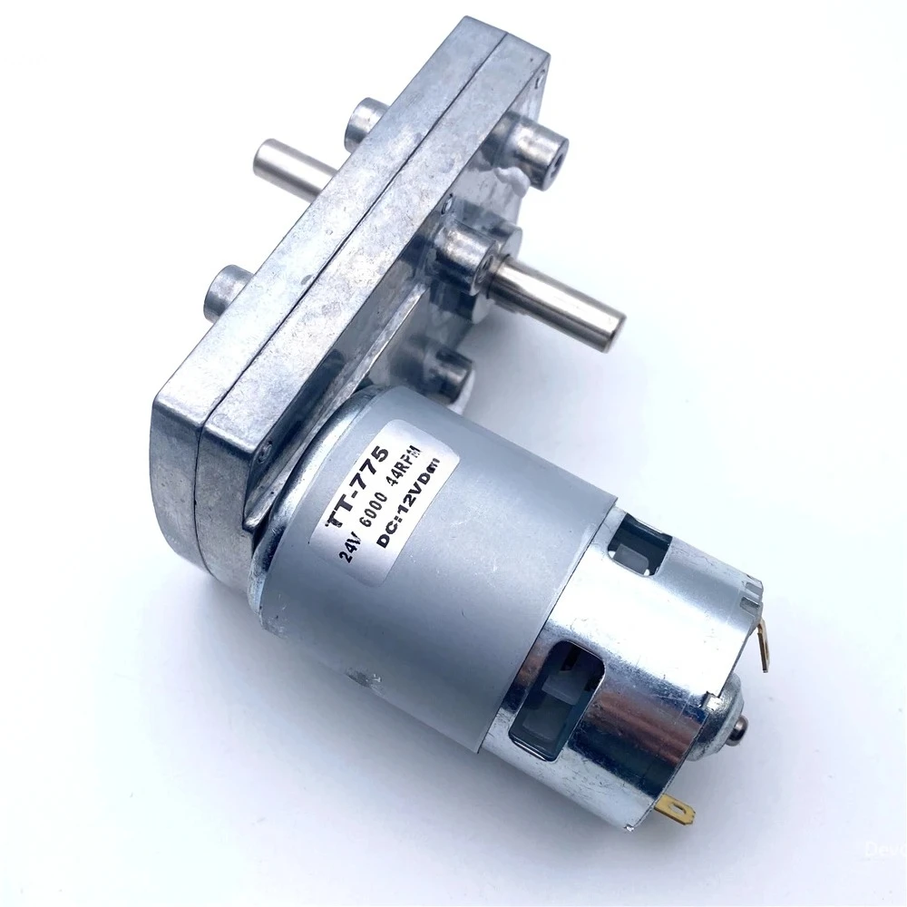 Square DC Reducer Motor TT-775 6V 12V 24V Double-Hollow shaft High Torque Gear Motor DC 3-30V CW CCW Engineering Design DIY