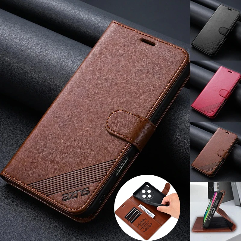 EUCAGR Business Wallet Magnetic Soft TPU PU Leather Phone Ca