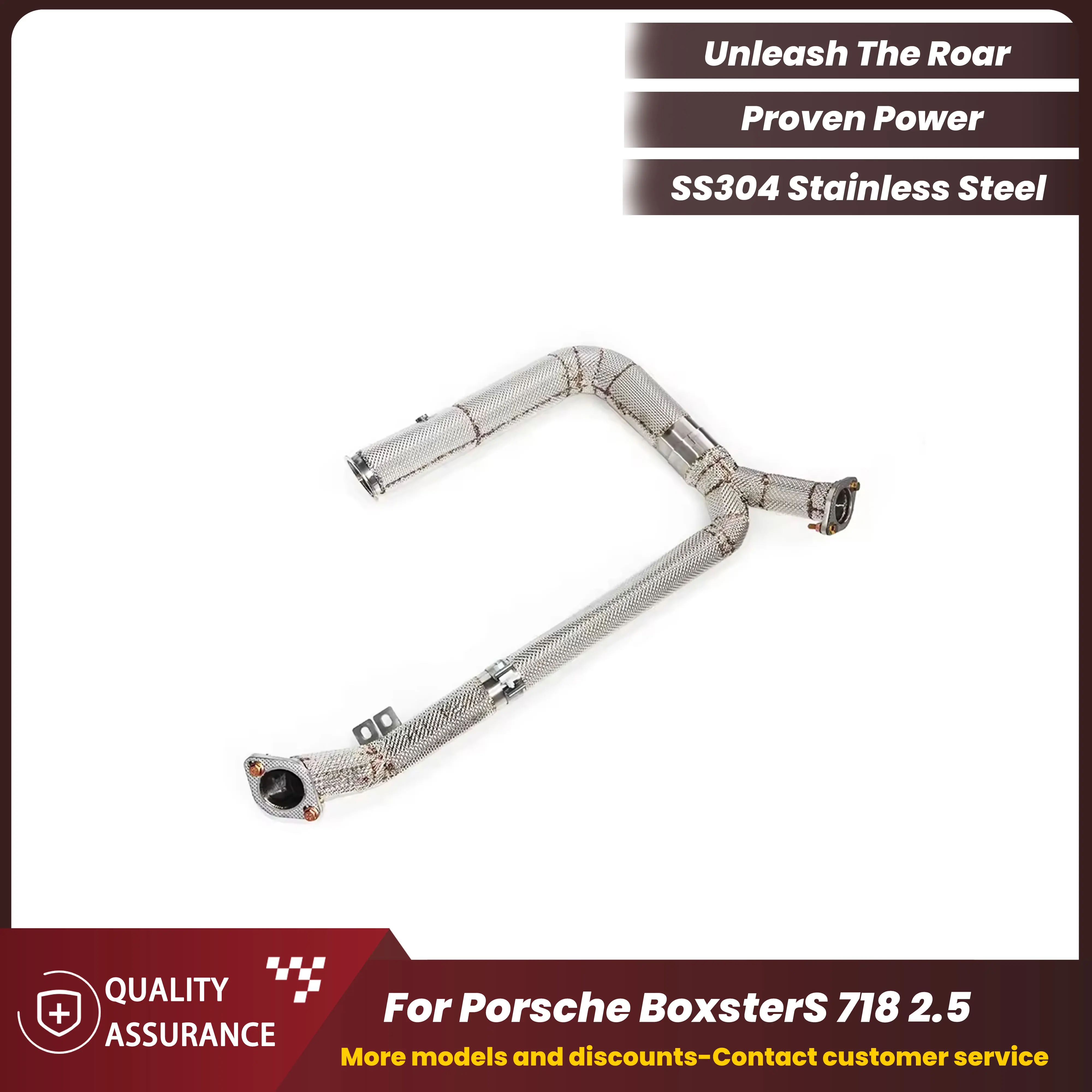 

ECCF SUS304 Stainless Steel Performance Downpipe with Heat Shield for Porsche Cayman 718 2.0 2.5T