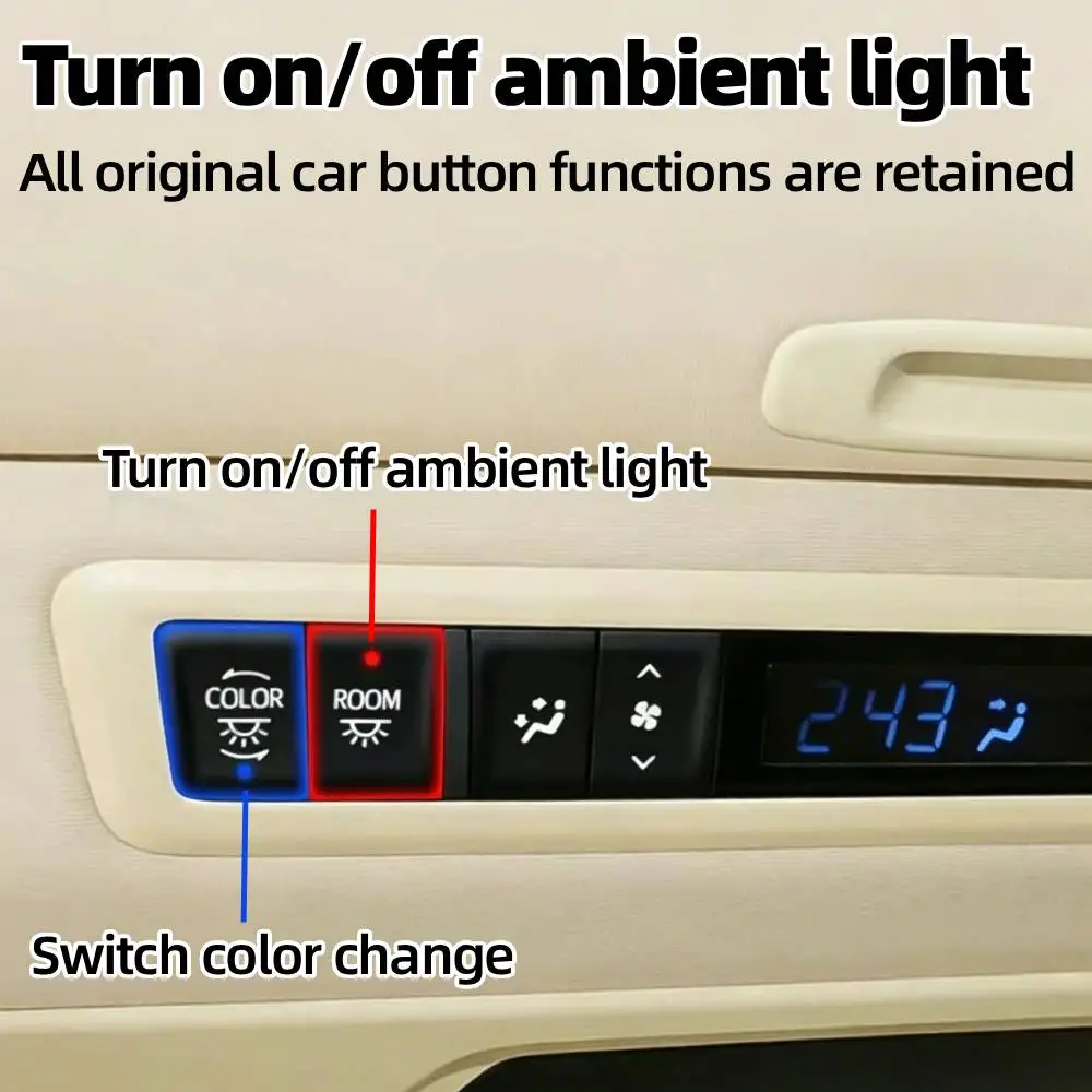 Car Roof Ambient Light Module Car Interior Memory Upgrade MultiColor Decorative Refit for Toyota 30/40 Series Vellfire/Alphard
