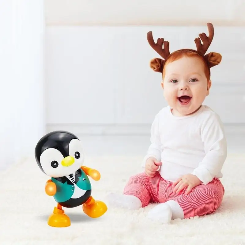 Muzikaal verlichte dansende pinguïns educatief speelgoed interactief wandelrobotspeelgoed voor vroege jeugdontwikkeling p31b