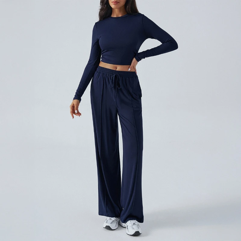 

Yoga Exercise Long Sleeved Inner Pants Set for Women's Spring and Summer