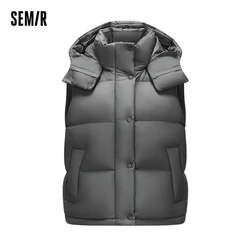 Semir Down Vest Women Detachable Hood Simple Design Sense 2024 Winter New Layered Loose Three-Proof Coat Vest