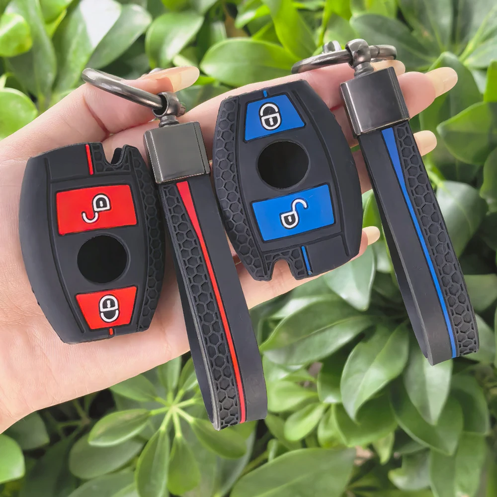 2 Buttons New Silicone Car Key Cover Case For Mercedes Bnez CLA GLC GLA GLK W203 W210 W211 W204 W176 A B C R Class AMG