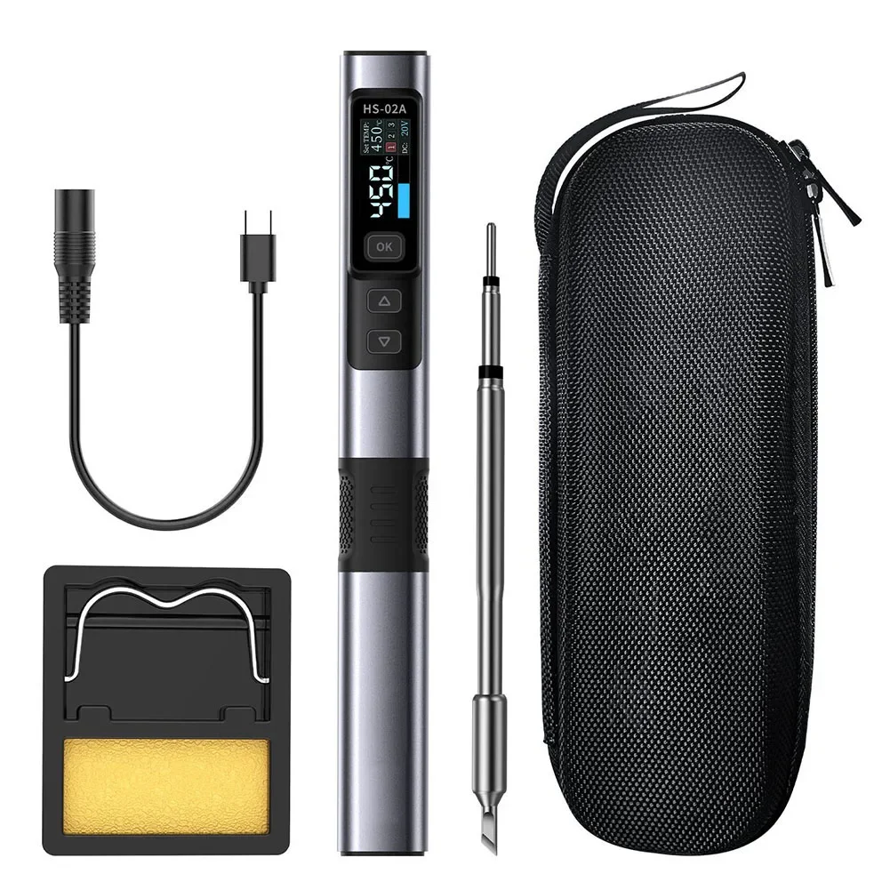 

Soldering Iron HS02A Portable Station 100W with Multi Function Menu and Easy to Use Controls for Daily Repair Needs