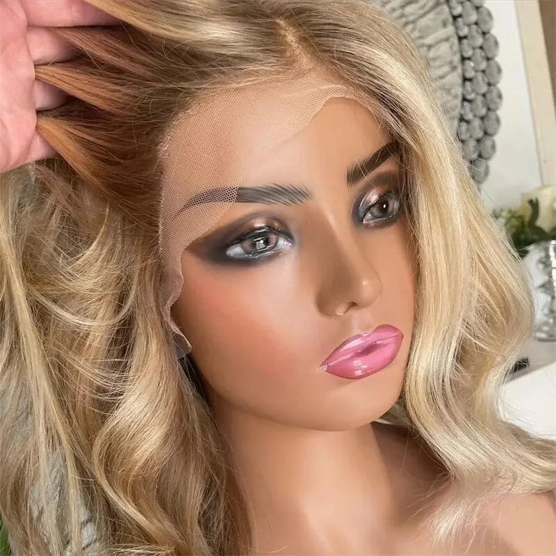 

Горячие парики из натуральных волос хорошего качества, Ombre, коричневый блондин, 13x6, парик из натуральных волос