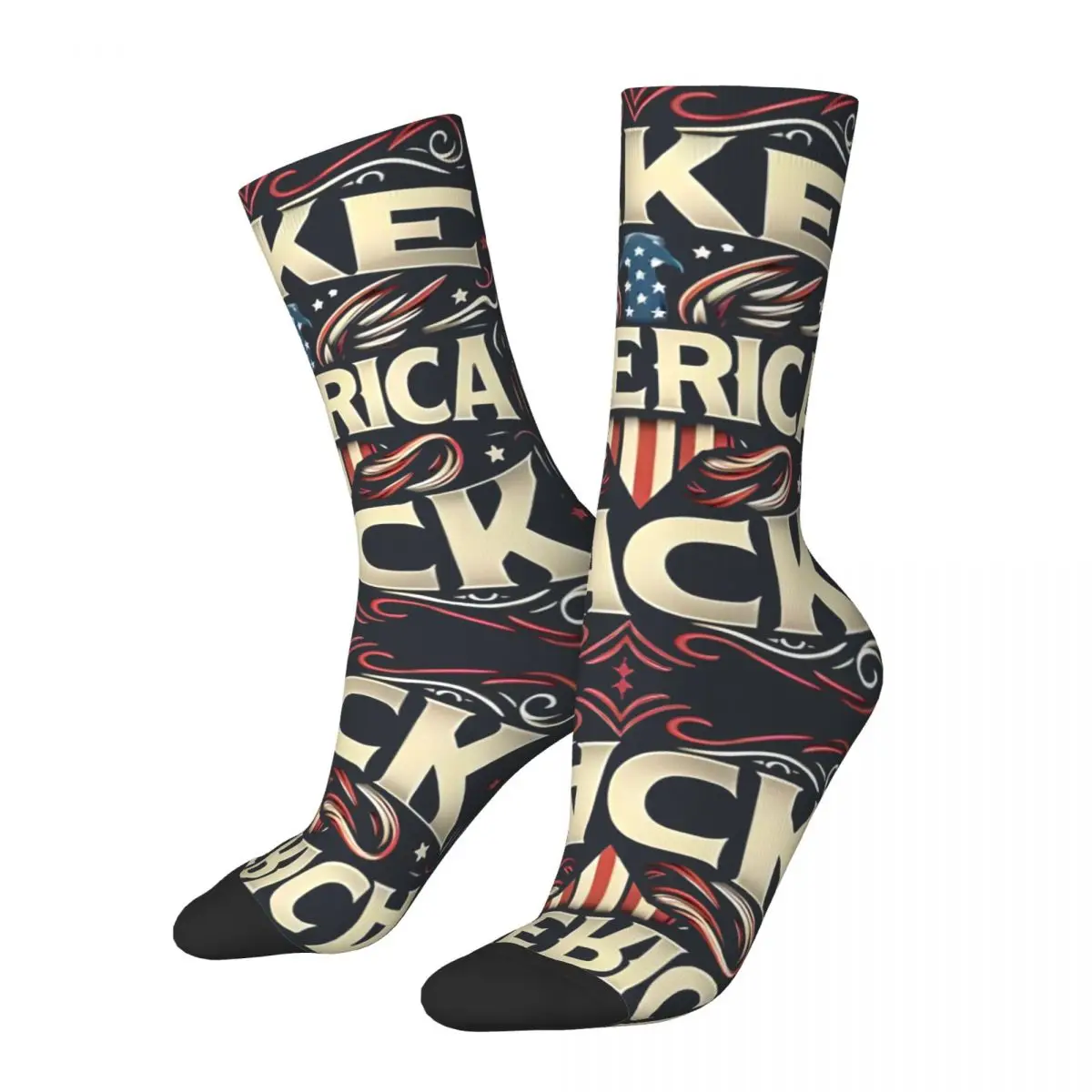 Retro Take America Back Men's compression Socks Unisex trump girl Harajuku Pattern Printed Novelty Crew Sock