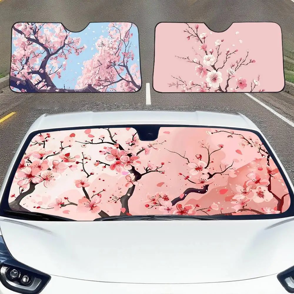 

PINK Sakura Car SunShade Windshield Car Windscreen Cover Sun Shade Auto Visor Car Accessories