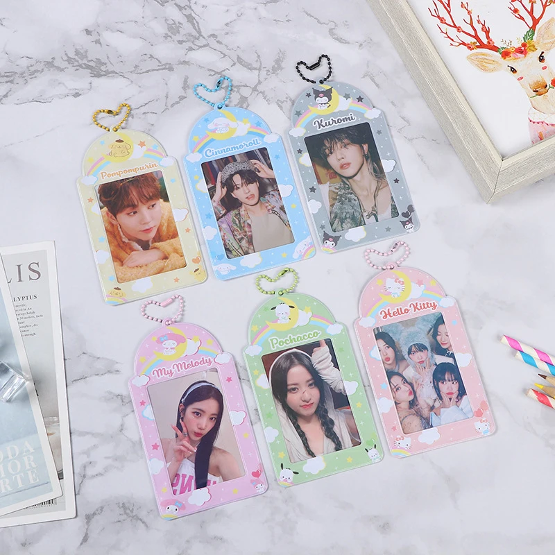 PVC dos desenhos animados Photo Frame, Photo Display mangas, Goo titular do cartão, bolso Keychain, Photocards Protector Capa, Idol