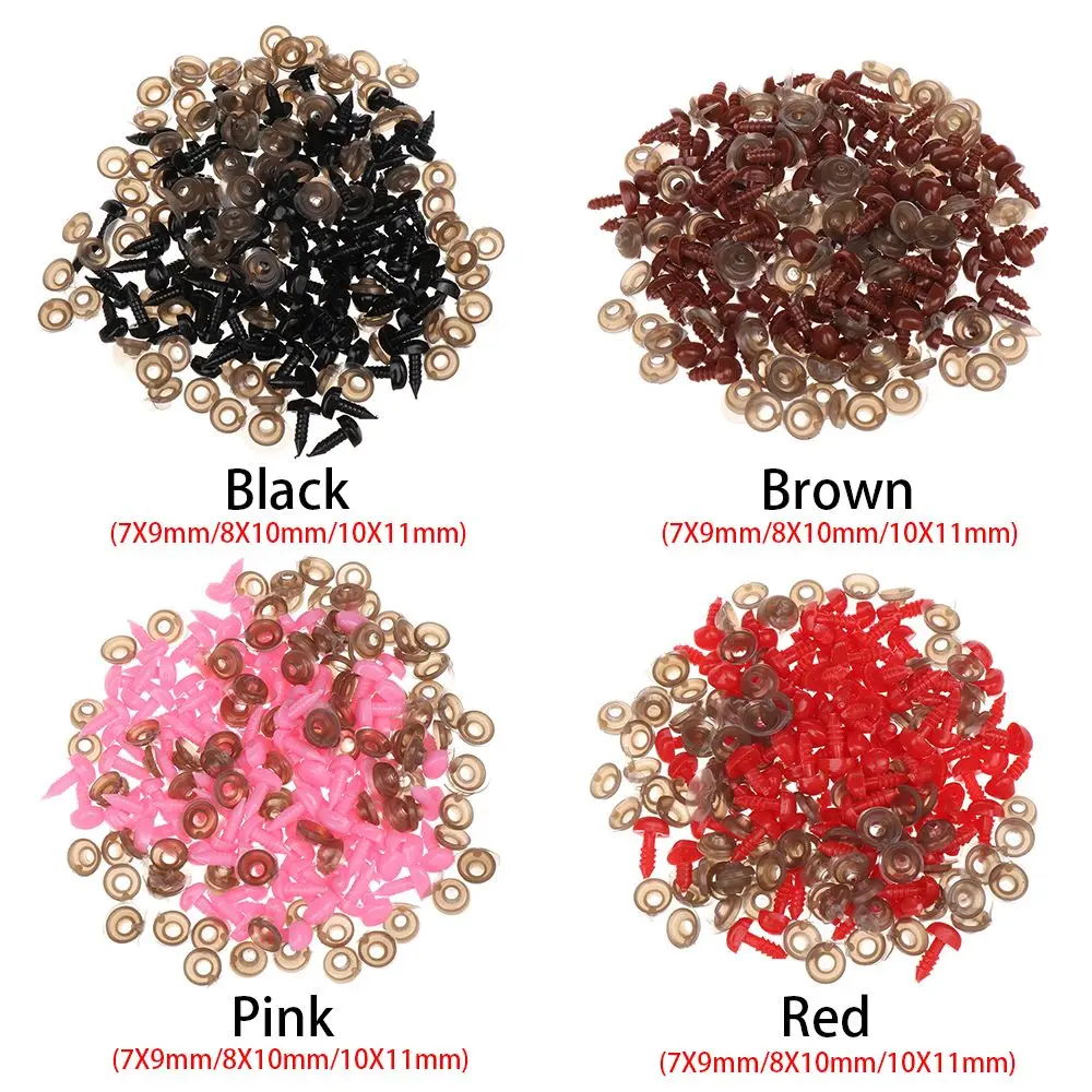 100PCS/Lot Dolls Black/Brown/Red/Pink Triangle Nose Dolls Toy Craft Doll Accessories For Bear Buttons Safety Nose Accessories