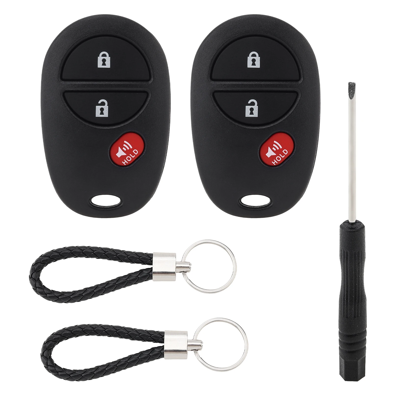 

2pcs 3 Buttons Car Remote Key Fob Case Shell Fit for Toyota Highlander Sequoia Tacoma Sienna Tundra GQ43VT20T Key Case Cover
