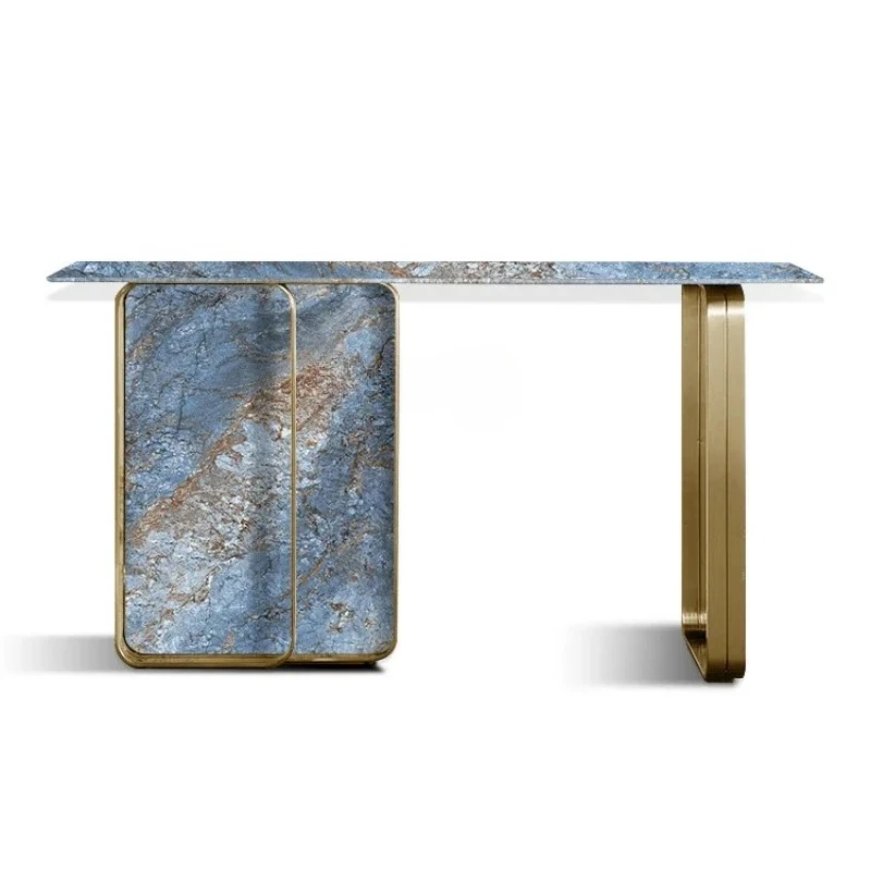 

Italian Style Light Luxury Super Narrow Console Tables Home Wall Designer High-End Luxury Stone Grade Stone Plate Console