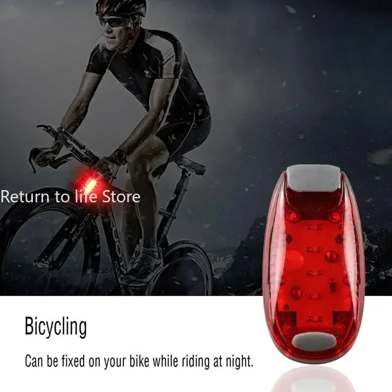 Portatile 3/5LED Clip On Bike casco luce zaino luce Clip lampada Outdoor Night Running ciclismo Jogging spia di sicurezza