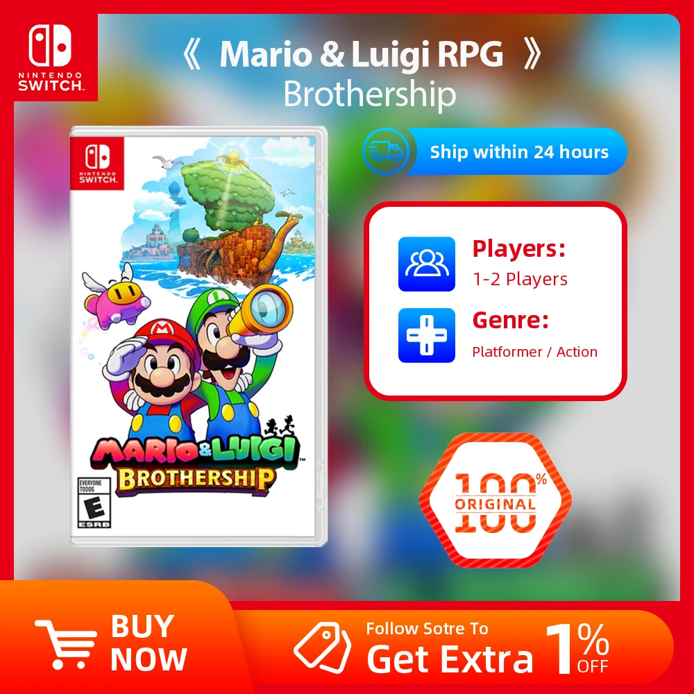 Mario & Luigi: Brothership - Nintendo Switch Game Deals 100% Physical Game Card Action Genre for Nintendo Switch Game Console