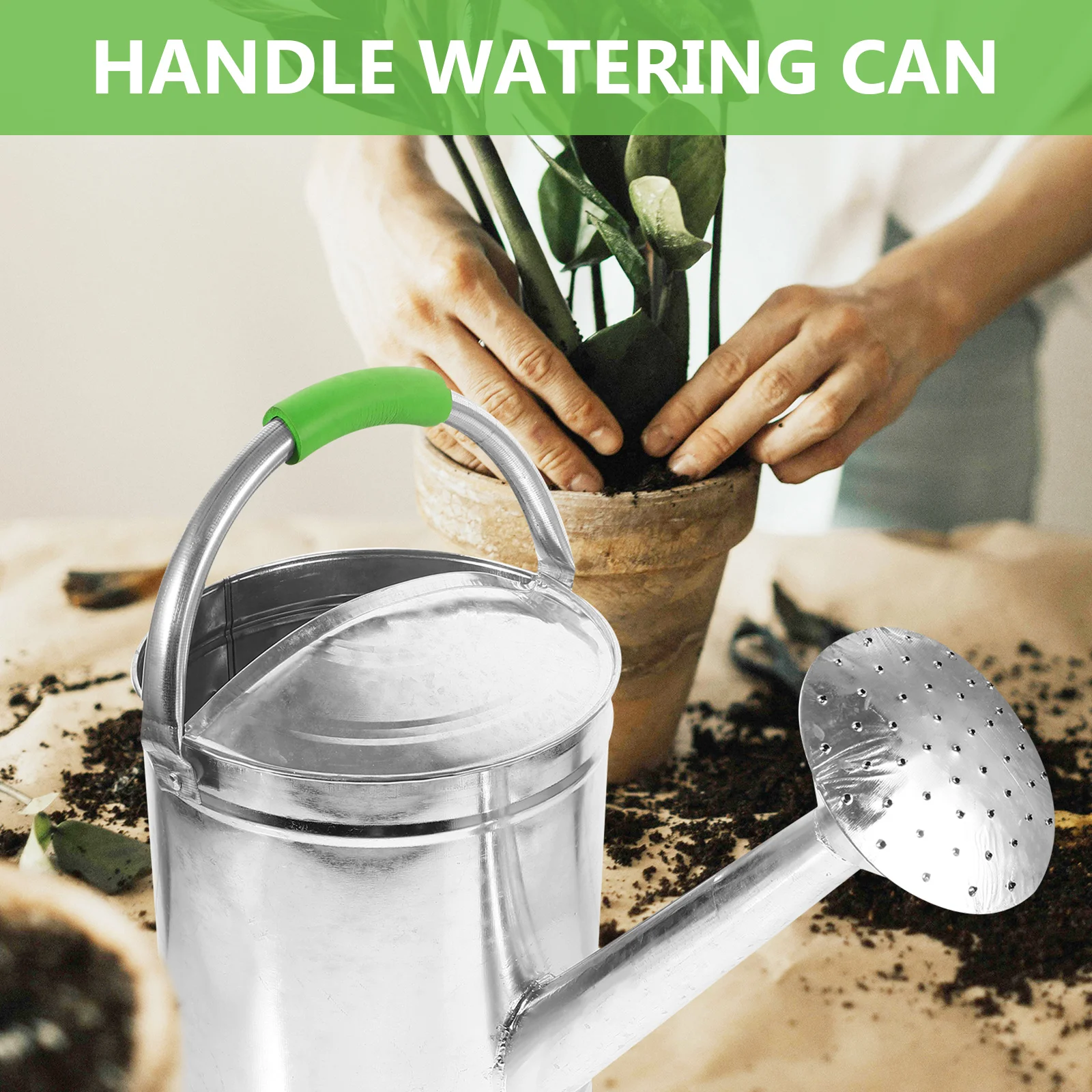 

Vintage Watering Can Stainless Steel Long Spout Large Capacity For Indoor Plants Garden Bonsai Outdoor Flower Irrigation