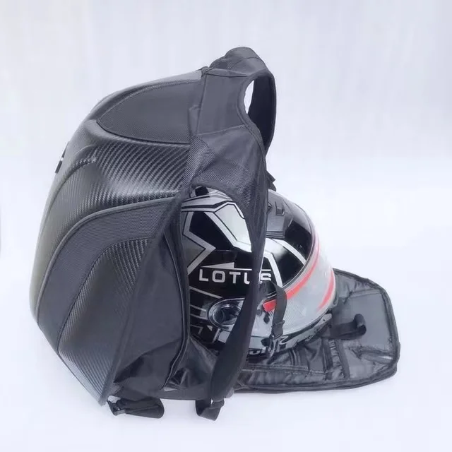 

30-48L Carbon Fiber Hard Shell Motorcycle Backpack Bags Moto Racing Knight Storage Travel Computer Bag Full Face Helmet
