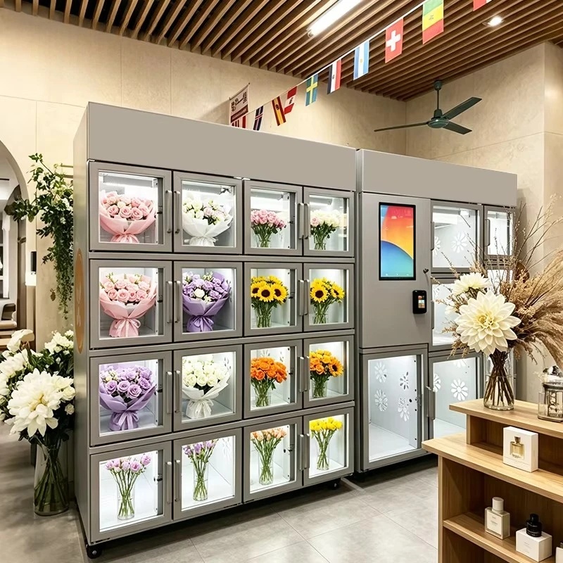 Flower Vending Machine Auto‑Safe Flower Delivery Structure Large Display Window Suitable For Scenic Spots And Tourist Attraction
