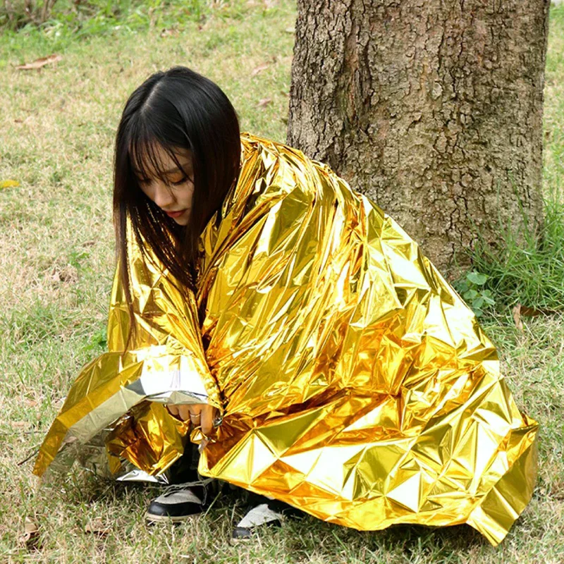 

Emergency Blanket Outdoor Survive First Aid Military Rescue Kit Windproof Waterproof Foil Thermal Blanket For Camping