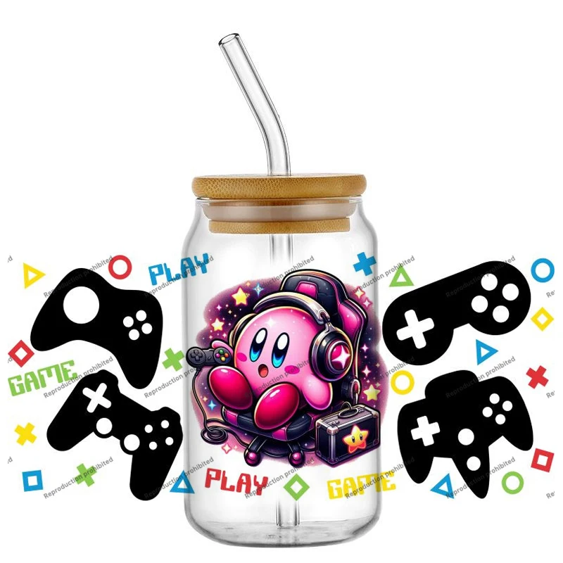 

Mario Game Birthday Customized Gift UV DTF Cup Mug Wraps Car Sticker Mario DIY Deca For 16oz Libbey Glass Creative Cup Label