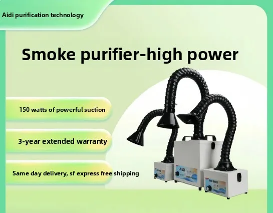 Portable Soldering Smoke Absorber with HEPA Filter, Fume Extractor for Electronics Workbench, Industrial Dust Purifier