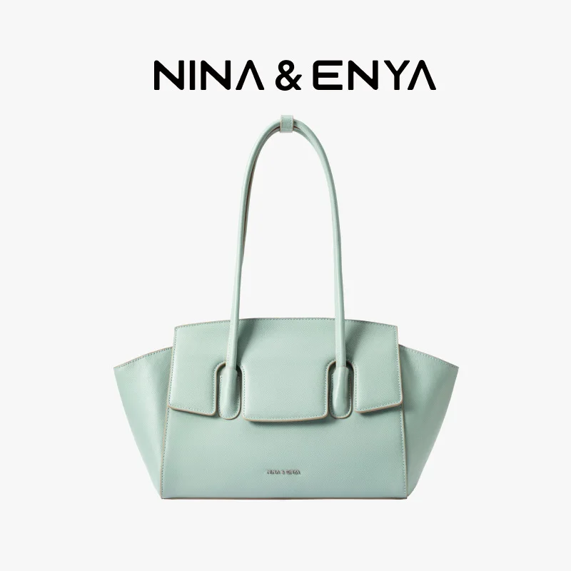 NINA ENYA 2025 Fashion Large Eye Bag Single Shoulder Handbag Genuine Leather Bag Women's New Style