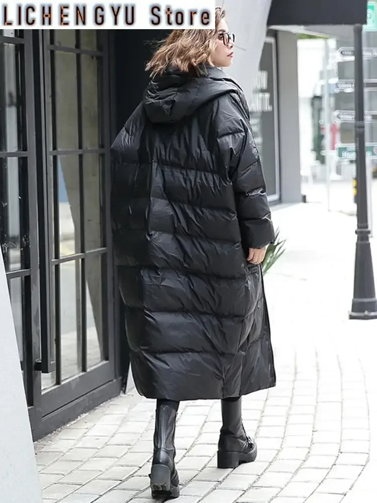 New Winter Hooded Long Sleeve Solid Color Black Cotton-padded Warm Loose Big Size Jacket Women parkas Fashion