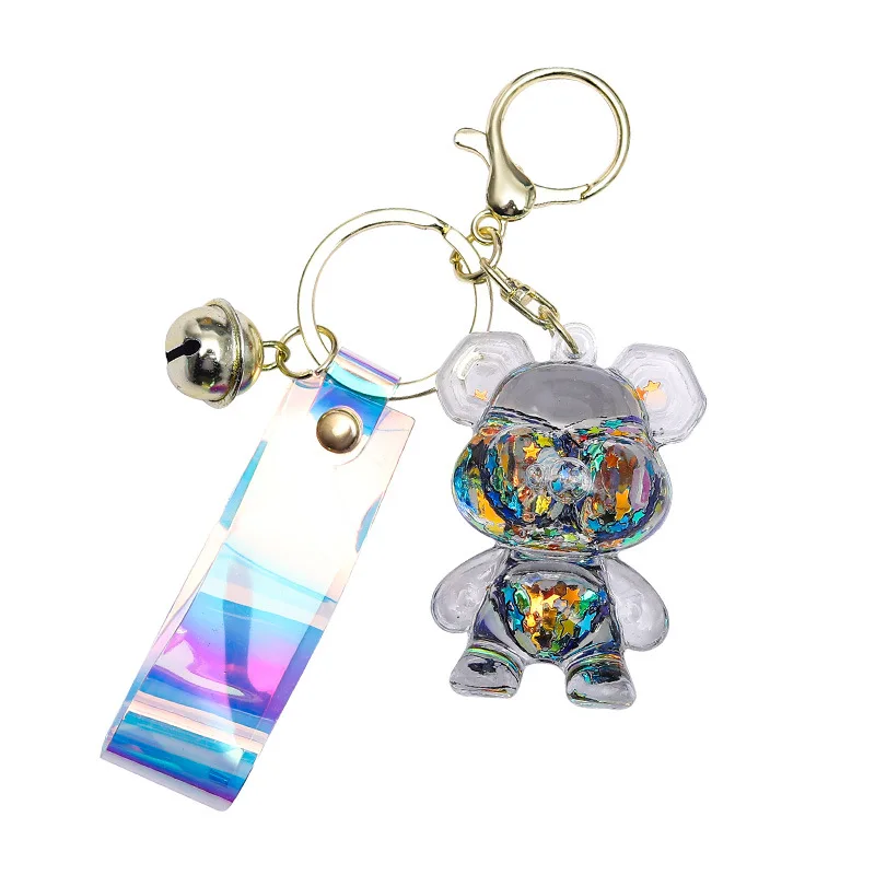 민소 오일 충전 야광 용과 곰 열쇠고리, 자동차 펜던트, 정교한 피규어, 커플 백팩, 선물