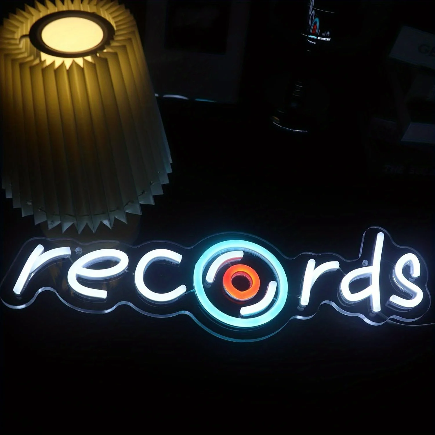 

Record LED light signs, suitable for music performances, bedroom, game room wall art, as well as Christmas and birthday gifts.