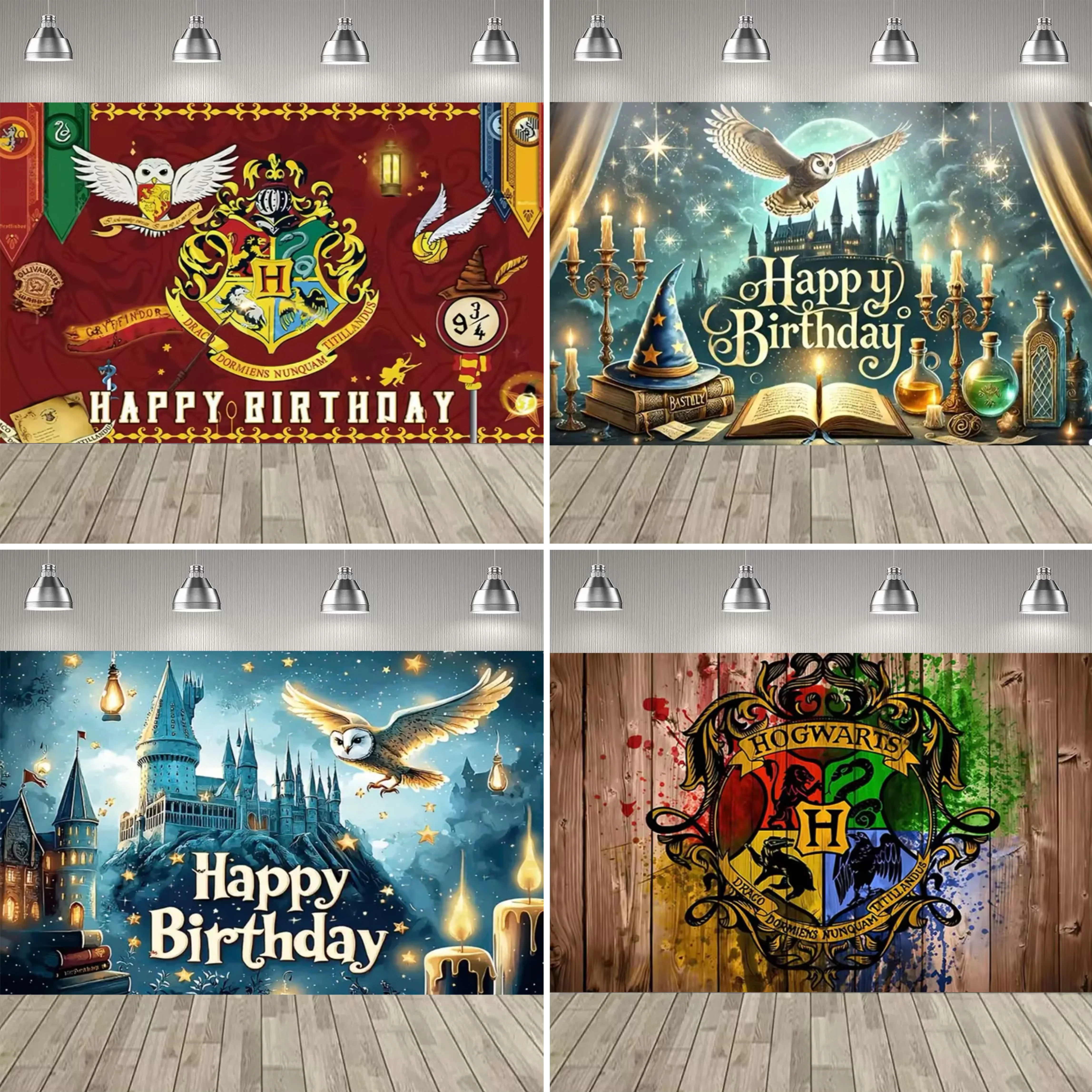 Miniso – décoration de fête à thème de l'académie magique, toile de fond Harry Potter, décor de fête d'anniversaire pour enfants, bannière, fournitures de fête de baptême pour bébé