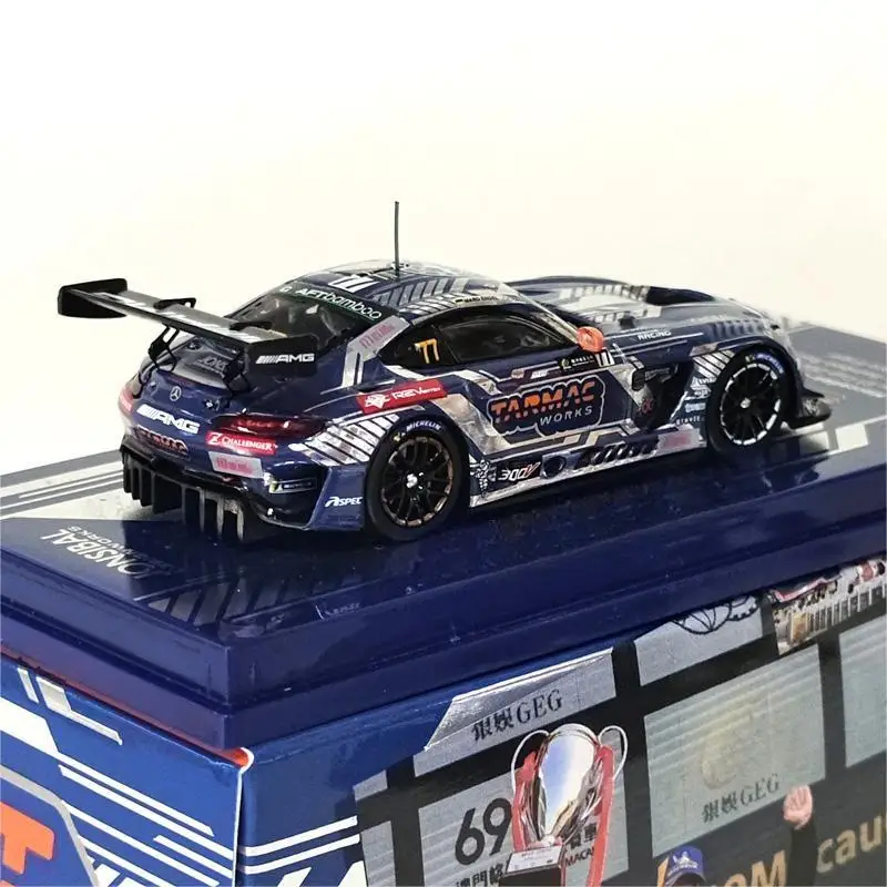 Tarmac Works TW 1/64 Benz AMG GT3 Macau 77 Winner Die-cast alloy car model toy collection Children gift